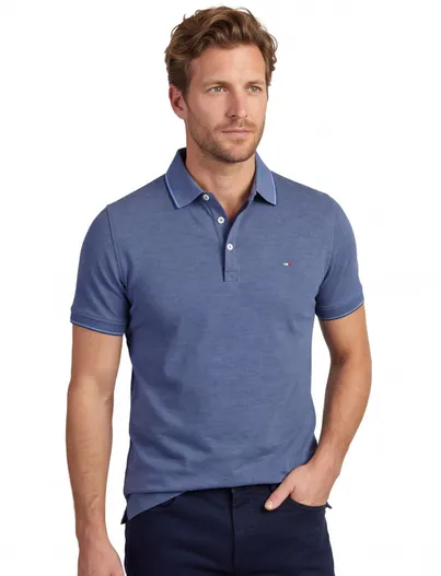 Portofino Blauw Portofino polo normale fit 3 knopen