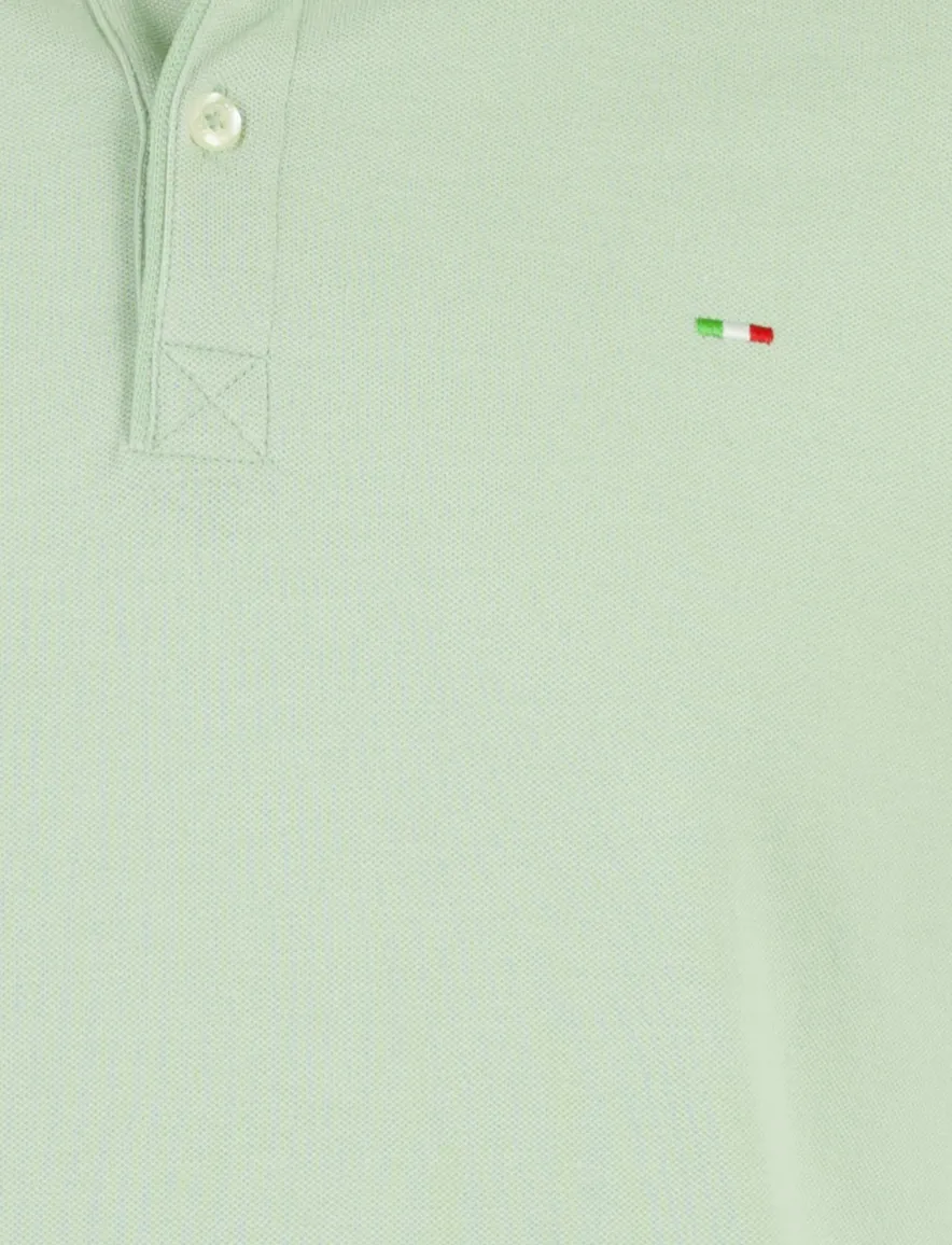 Portofino polo groen 3-knoops korte mouw