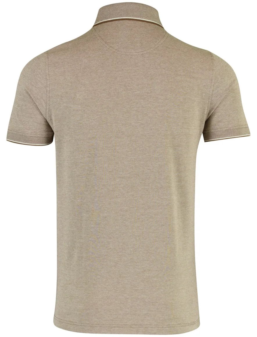 Portofino poloshirt korte mouwen bruin pique