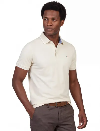 Portofino Poloshirt Portofino creme pique normale fit