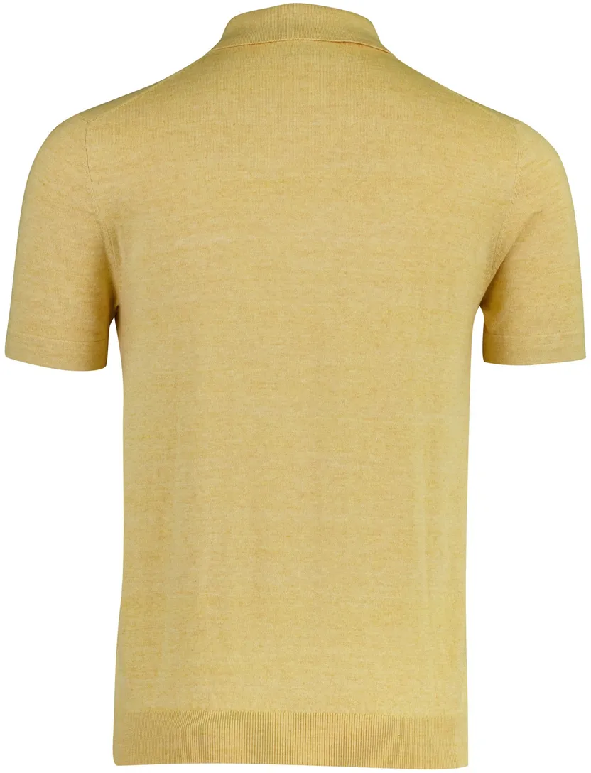 Poloshirt Portofino geel gemêleerd katoen wijde fit