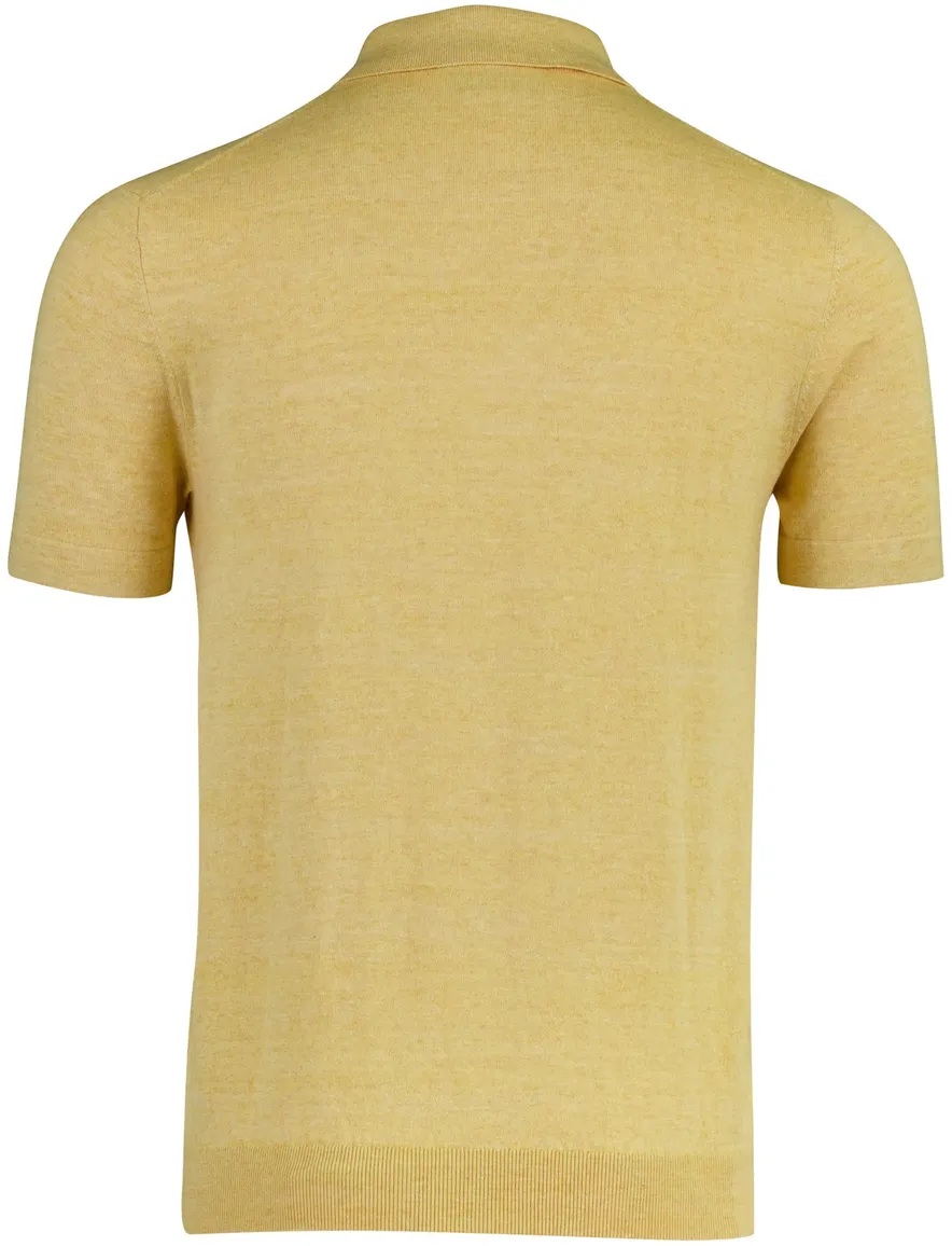 Portofino polo geel knitted 3 knoops