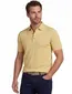 Poloshirt Portofino geel gemêleerd katoen wijde fit
