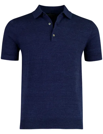 Portofino Poloshirt Portofino donkerblauw gemêleerd wijde fit