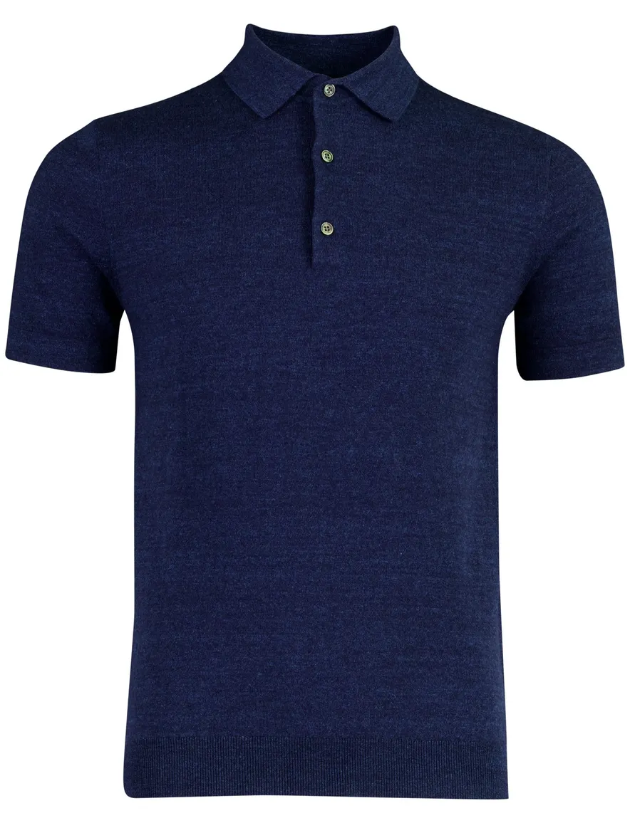 Portofino polo donkerblauw 3 knoops