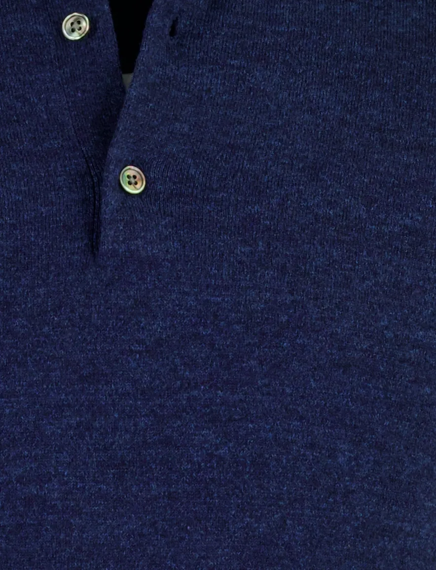 Portofino poloshirt donkerblauw gemêleerd wijde fit