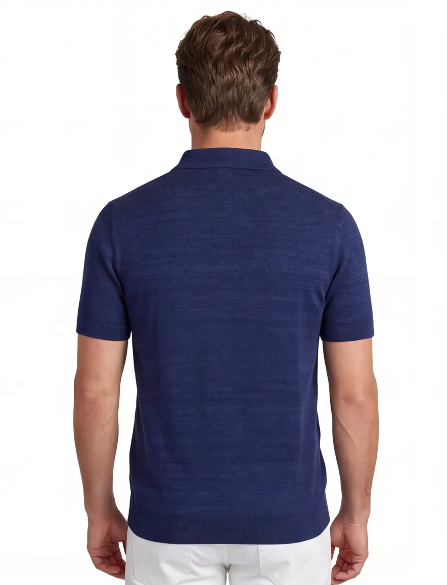Portofino polo donkerblauw 3 knoops