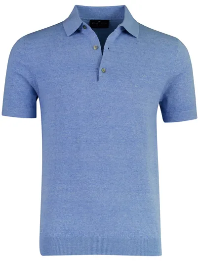 Portofino Portofino polo lichtblauw knitted 3 knoops