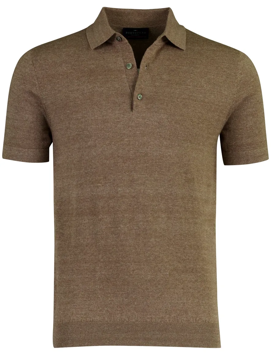 Poloshirt Portofino bruin gemêleerd