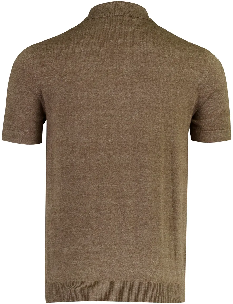 Portofino polo bruin knitted 3 knoops