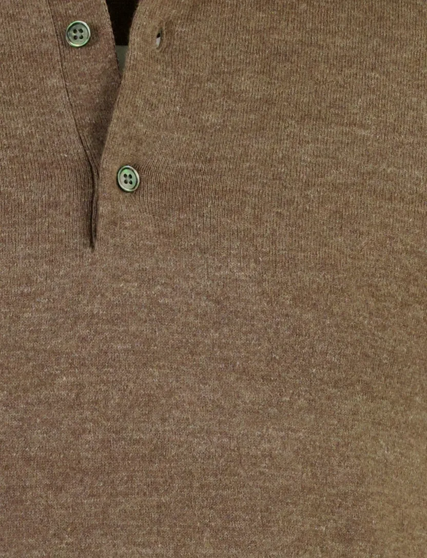 Poloshirt Portofino bruin gemêleerd katoen