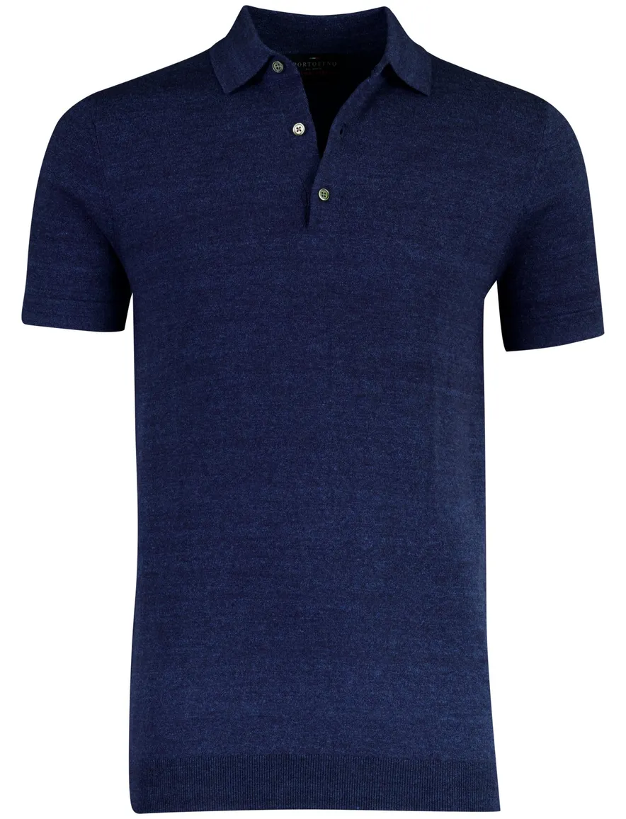 Portofino polo extra lang donkerblauw