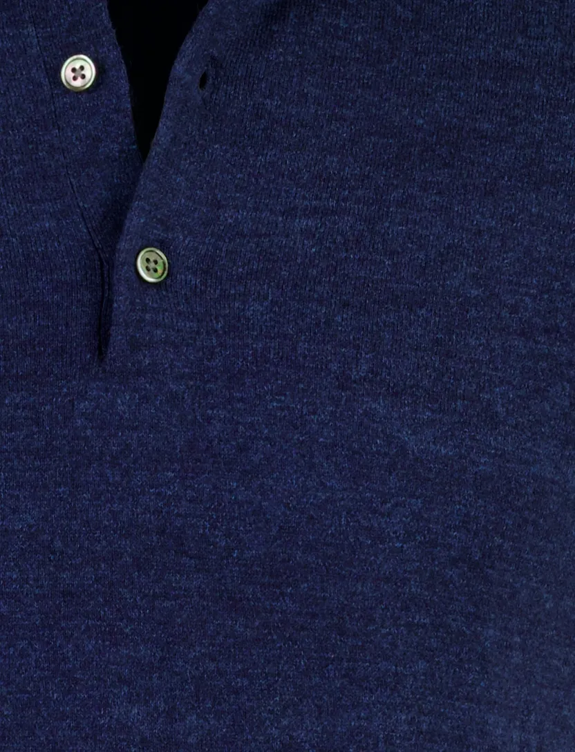 Poloshirt Portofino donkerblauw gemêleerd katoen