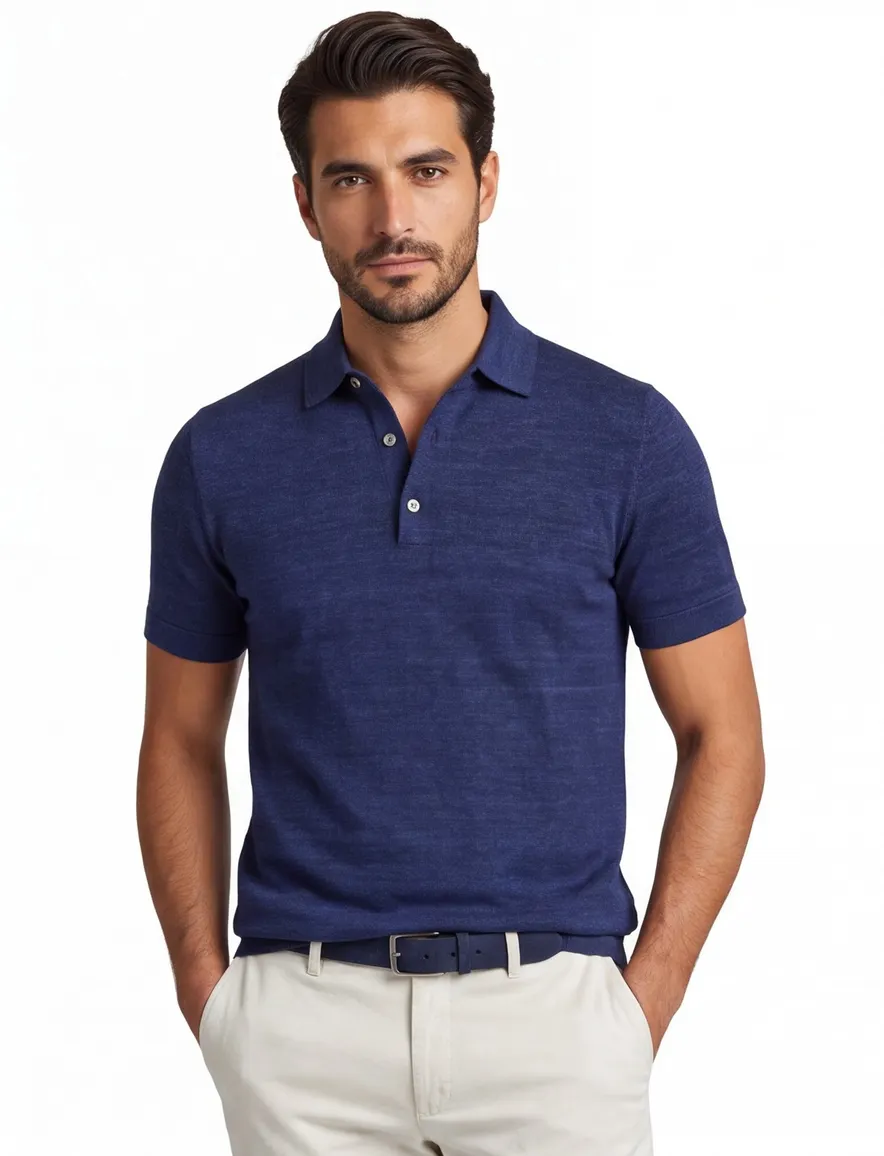 Portofino polo extra lang donkerblauw
