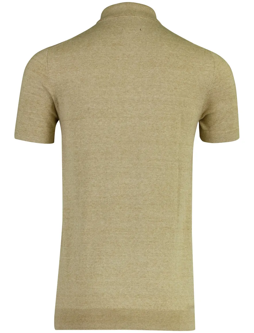 Portofino polo extra lang beige 3 knoops