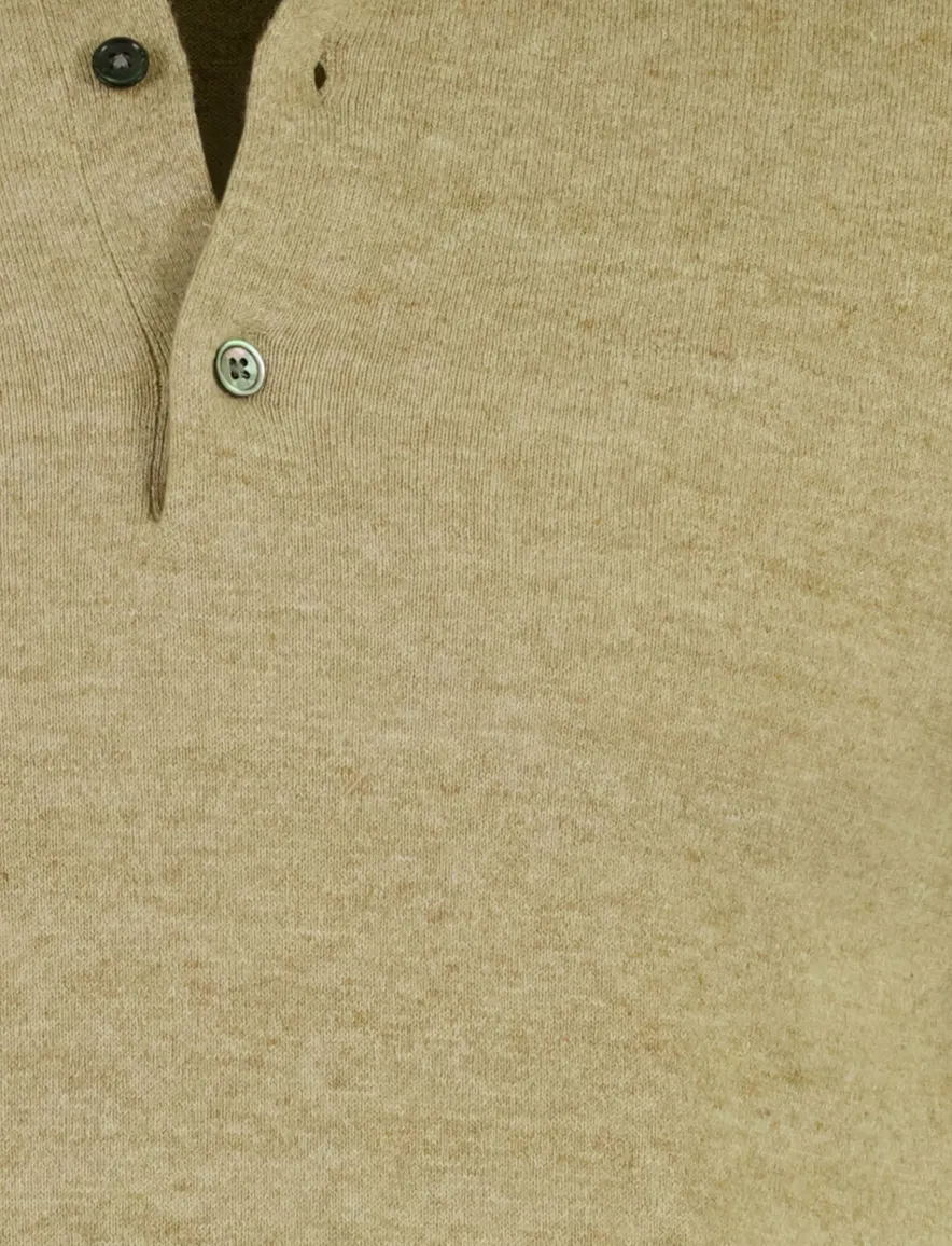 Portofino polo extra lang beige 3 knoops