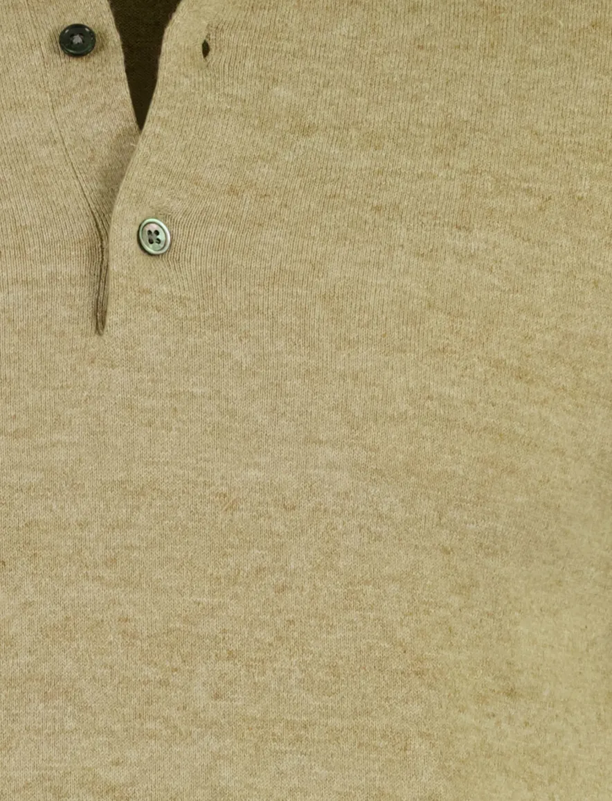Portofino poloshirt beige gemêleerd wijde fit