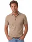 Portofino poloshirt beige gemêleerd katoen wijde fit