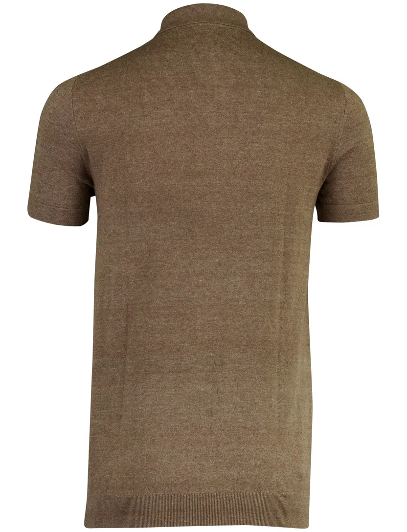 Poloshirt Portofino bruin gemêleerd 100% katoen