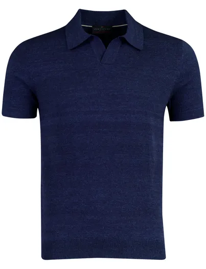 Portofino Poloshirt Portofino gemêleerd donkerblauw katoen
