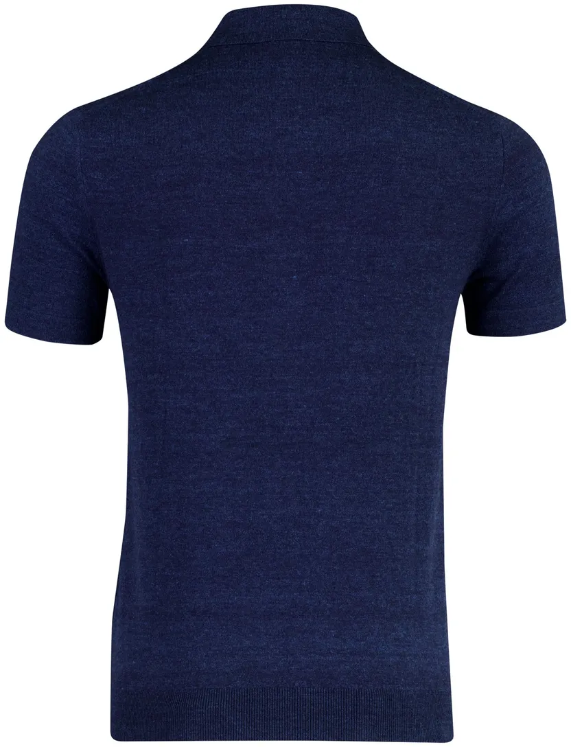 Poloshirt Portofino gemêleerd donkerblauw katoen