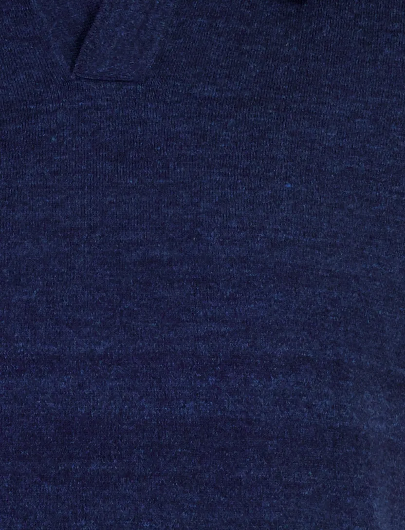 Poloshirt Portofino gemêleerd donkerblauw katoen