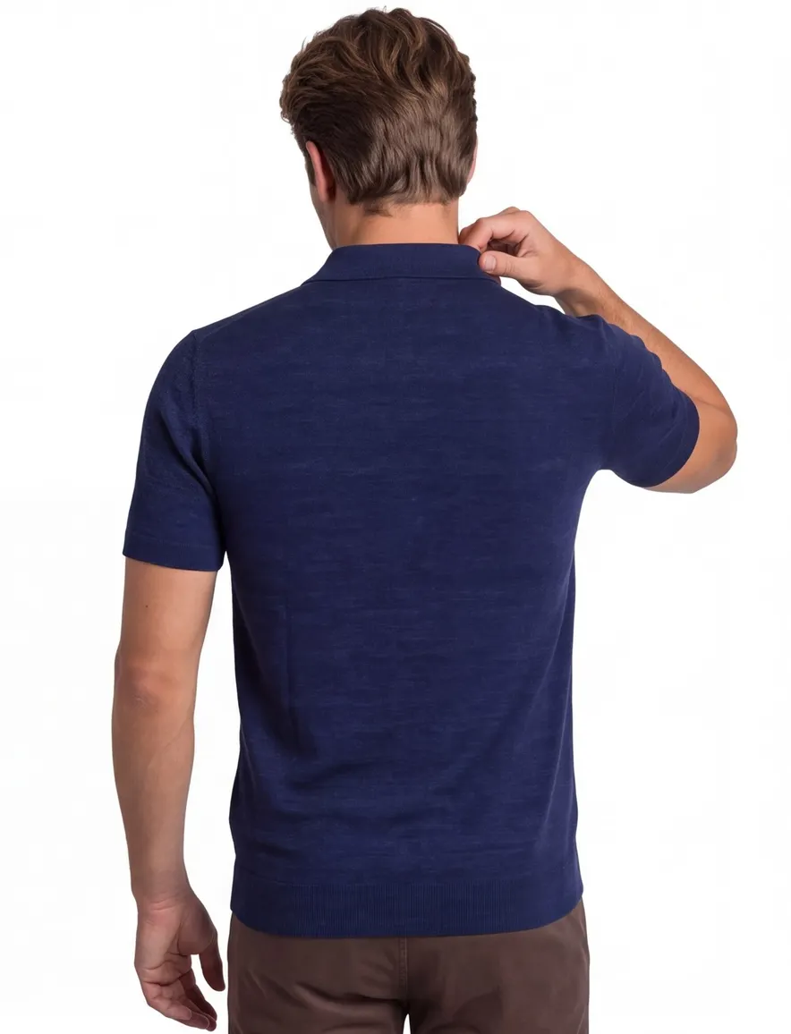Portofino polo donkerblauw v-hals
