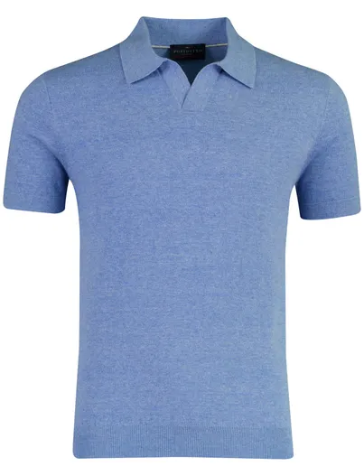 Portofino Portofino polo knitted v-hals lichtblauw