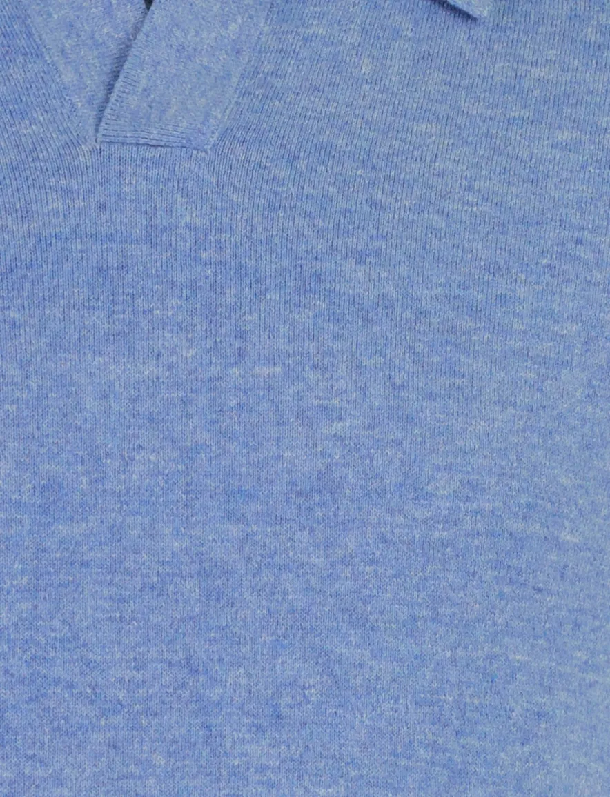 Poloshirt Portofino blauw gemêleerd wijde fit