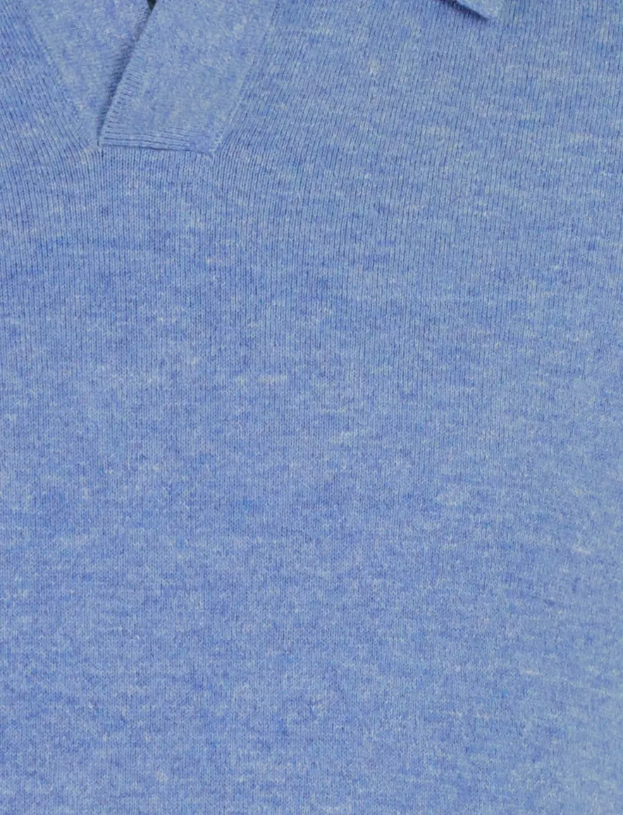 Portofino polo knitted v-hals lichtblauw