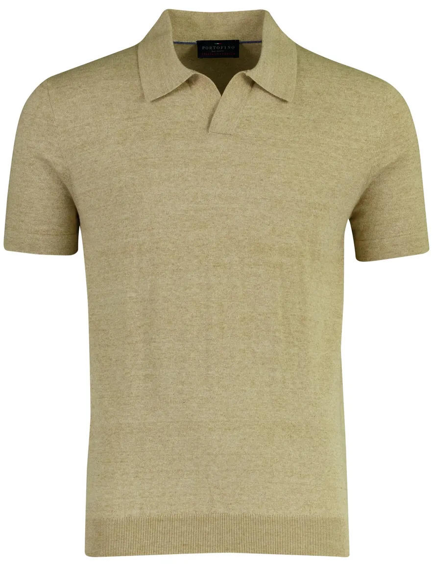 Portofino polo knitted v-hals beige