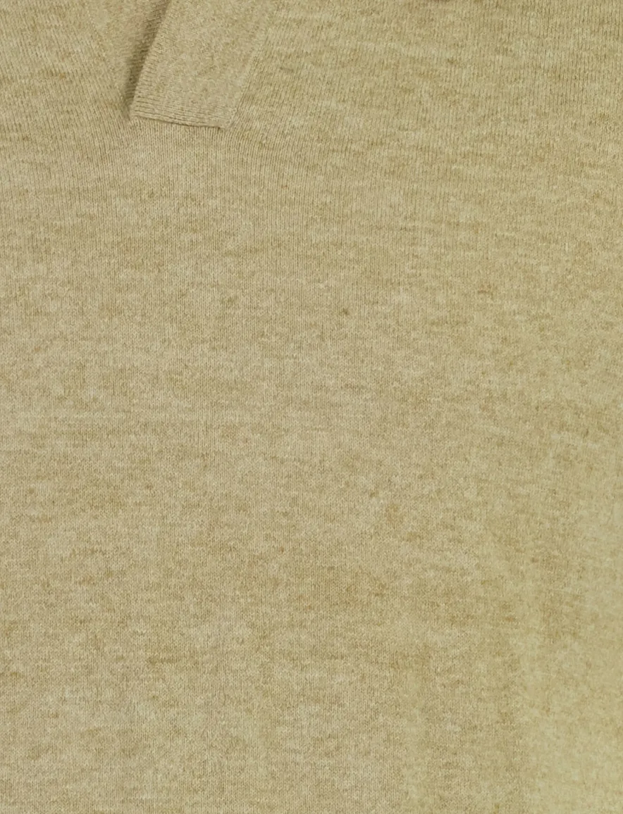Poloshirt Portofino beige gemêleerd wijde fit