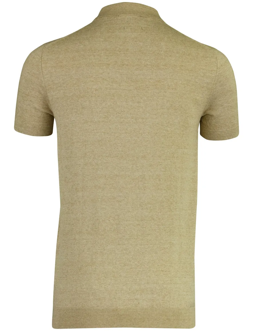 Portofino polo extra lang beige v-hals