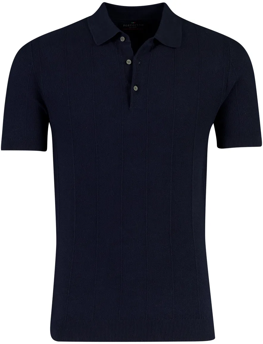 Donkerblauw poloshirt Portofino 3 knoops