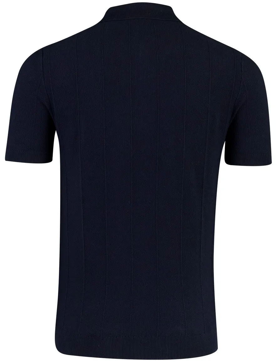 Portofino polo donkerblauw katoen structuur