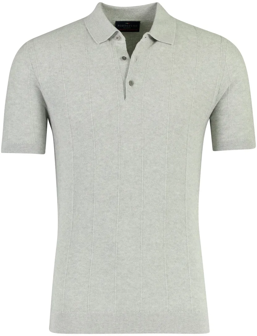 Poloshirt Portofino grijs korte mouw normale fit 3 knoops