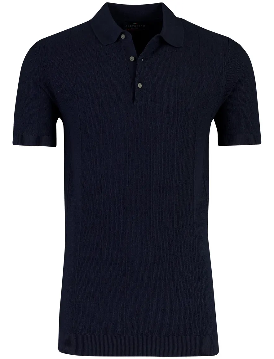 Portofino polo korte mouw extra lang donkerblauw