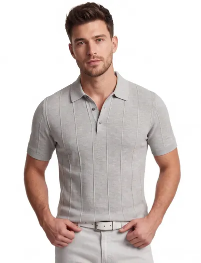 Portofino Portofino poloshirt korte mouw grijs