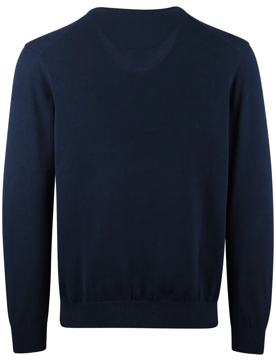 Portofino trui v-hals donkerblauw katoen