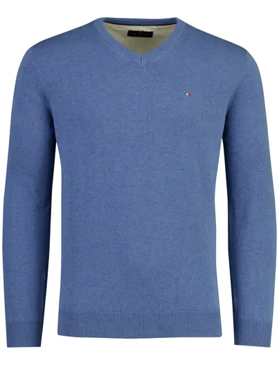 Portofino Portofino trui v-hals gemêleerd blauw