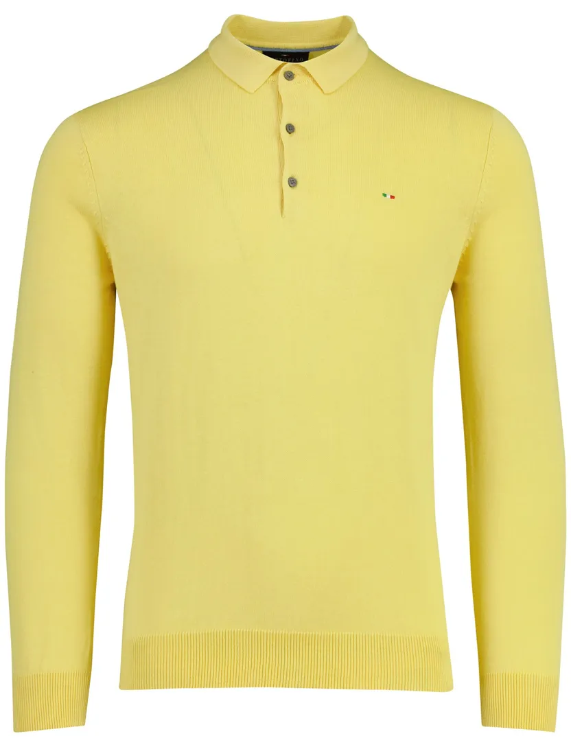 Gele polo Portofino 3 knoops lange mouw