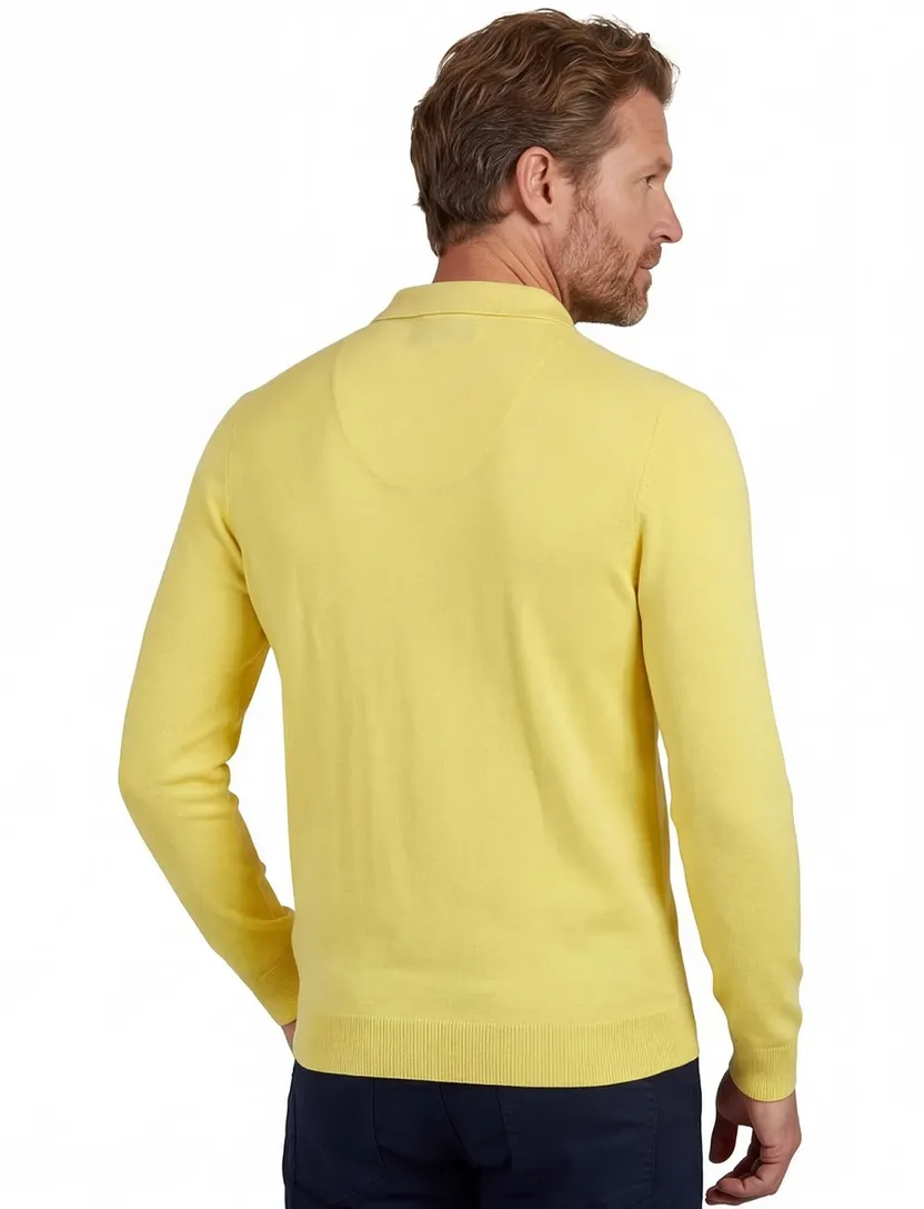 Gele polo Portofino 3 knoops lange mouw