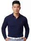 Navy polo Portofino 3 knoops lange mouw
