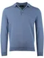 Polo lange mouw Portofino 3 knoops blauw