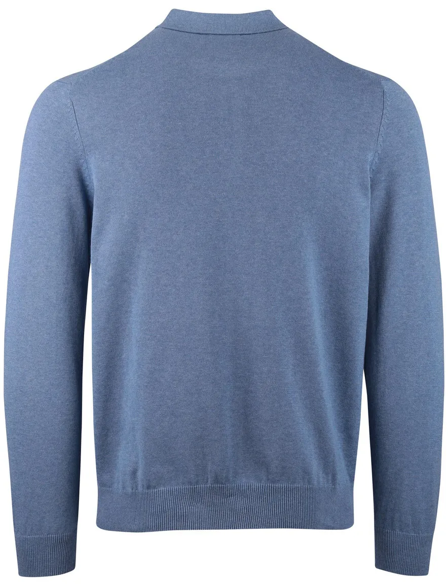 Portofino polo 3 knoops lange mouw blauw