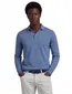 Polo lange mouw Portofino 3 knoops blauw