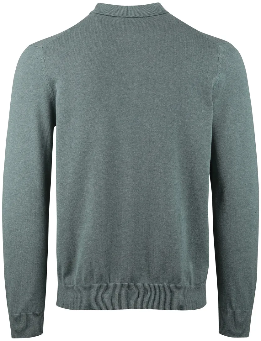 Groene polo lange mouw Portofino 3 knoops sluiting