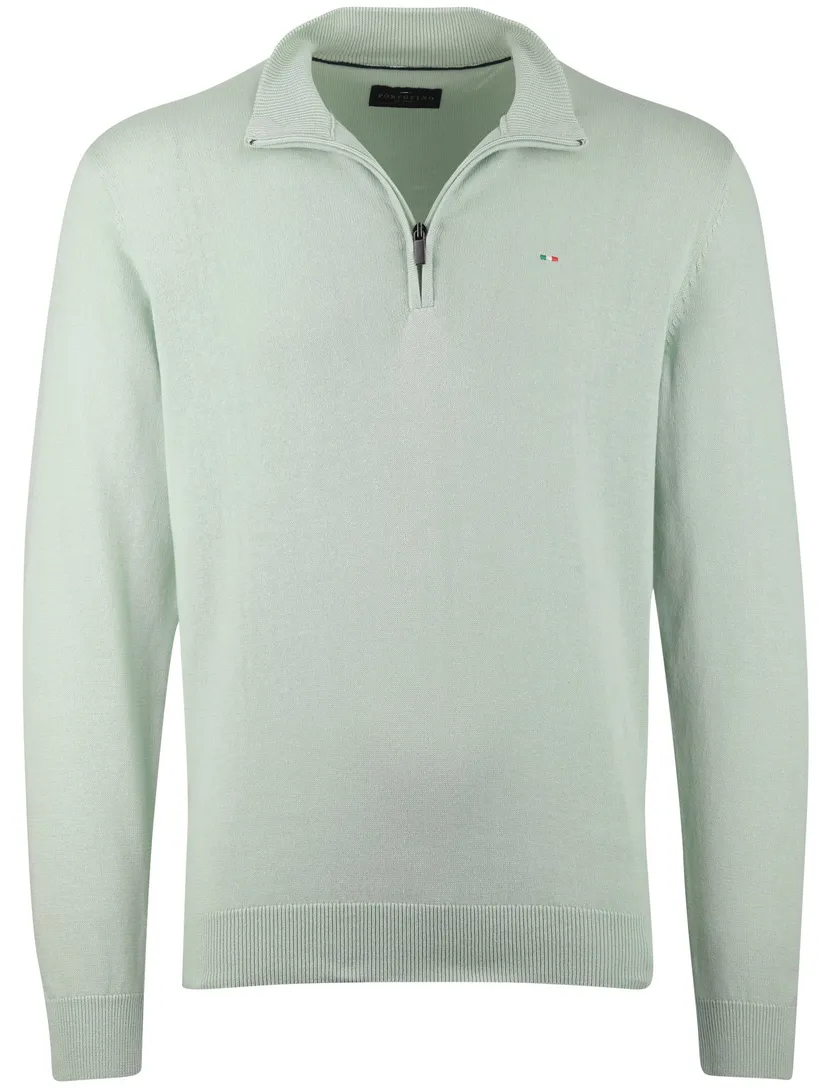 trui Portofino half zip lichtgroen normale fit