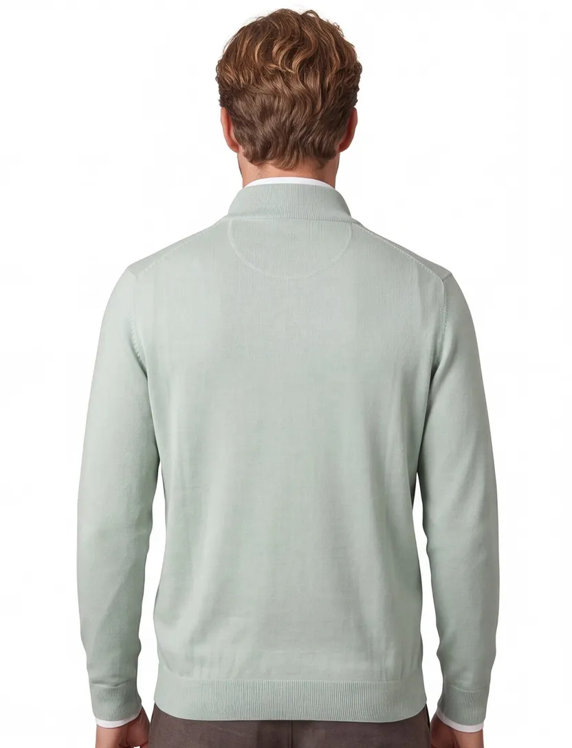trui Portofino half zip lichtgroen normale fit