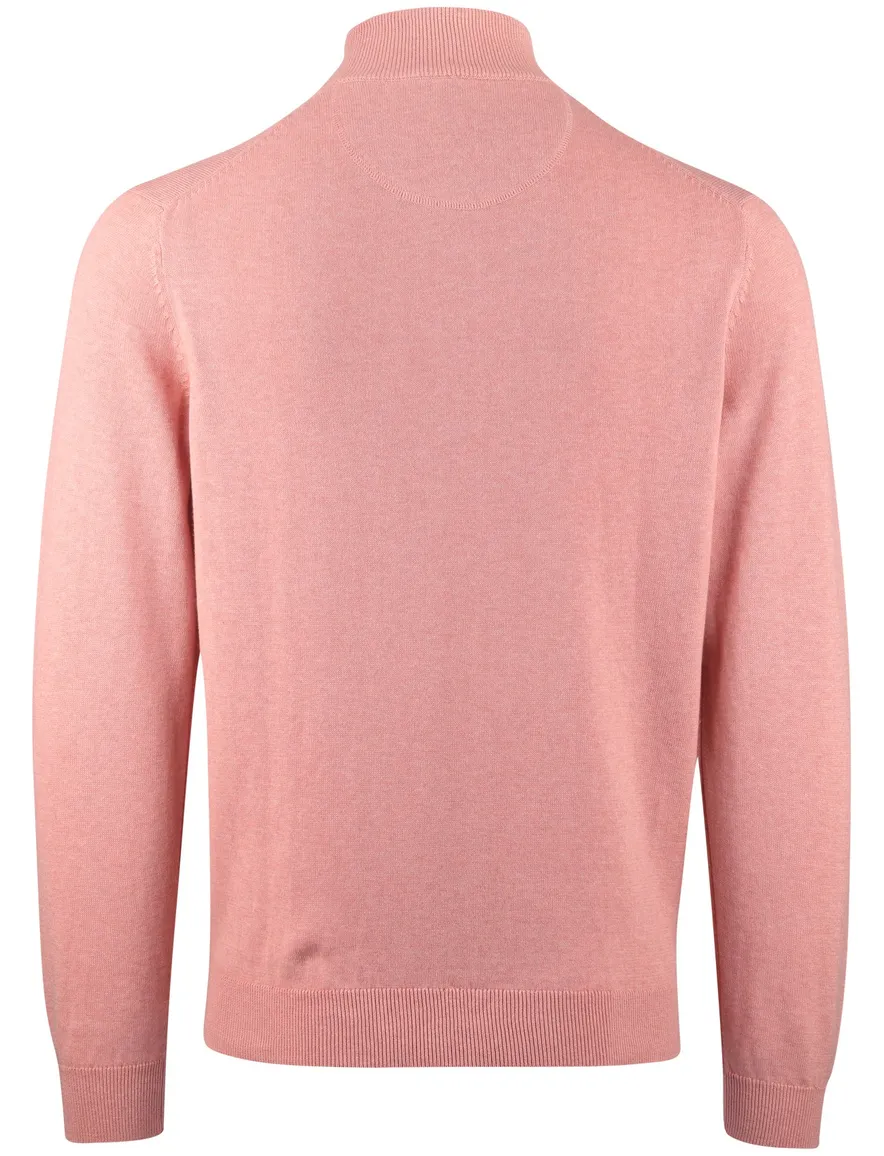 Portofino half zip trui roze 100% katoen